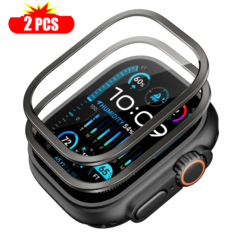 Watch Case Bumper - 2pcs Tempered Glass for Apple Watch